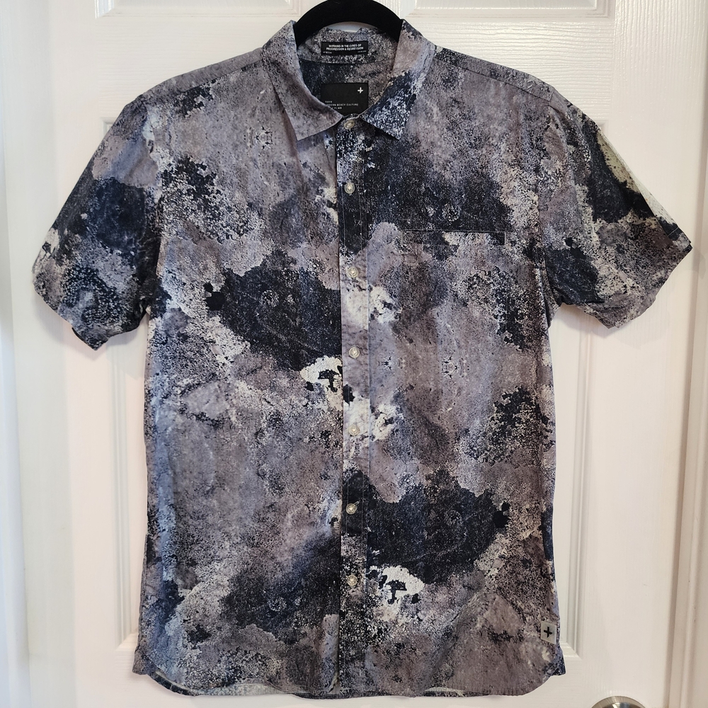 Tavik Men's Abstract Patterned Shirt - Black and Gray Small